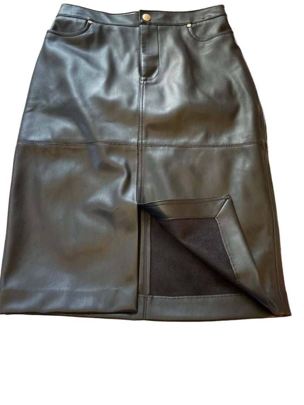Talbots Faux Leather Pencil Skirt, Black, Size 4P